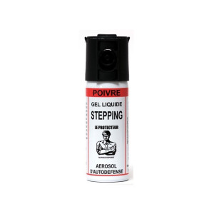 Pack défense — Bombe aérosol 50ml gel poivre + lingette décontaminante