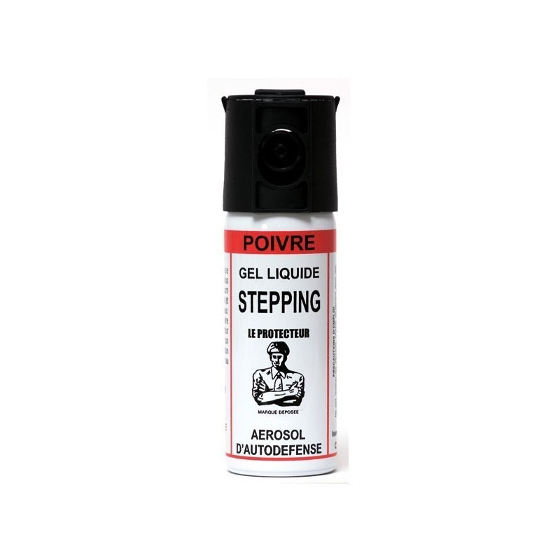 Pack défense — Bombe aérosol 50ml gel poivre + lingette décontaminante
