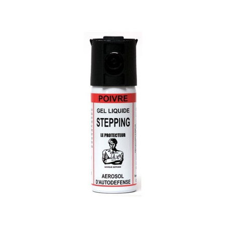 Pack défense — Bombe aérosol 50ml gel poivre + lingette décontaminante